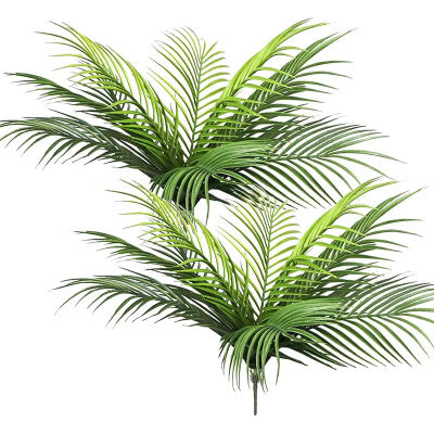 Plantas tropicales artificiales de 20,47 pulgadas, rama de planta de palma falsa, hojas verdes para el hogar, jardín, oficina, decoración de Carnaval de la jungla