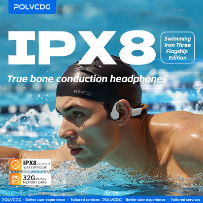 POLVCDG-auriculares Bluetooth de conducción ósea, cascos de Golf con memoria de 32GB, resistentes al agua IPX8, de silicona para natación