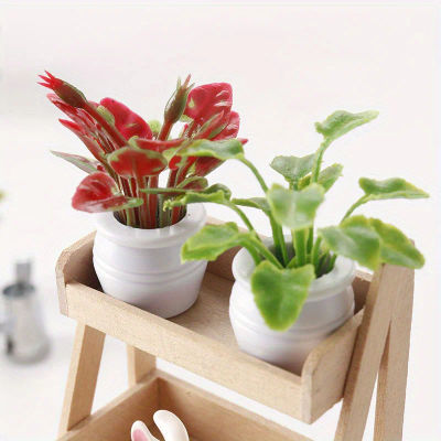 3 unids/set Mini planta en maceta en miniatura, modelo falso adorno verde pequeño bonsái modelo plantas de jardín decoración Floral bonsái