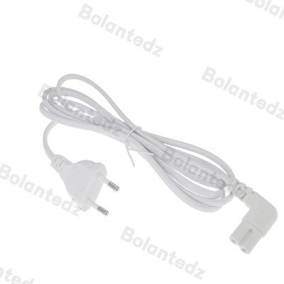 Blanco UE Euporean enchufe de 2 clavijas a IEC320 C7 figura 8 ángulo adaptador Cable de extensión de alimentación para Samsung Philips Sony LED TV