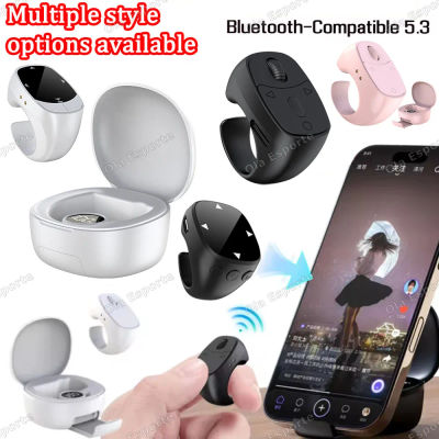 Nuevo anillo de desplazamiento remoto con yema del dedo, Control remoto inalámbrico, obturador de cámara, vídeo Selfie, Bluetooth 5,0 con soporte para teléfono, smartring
