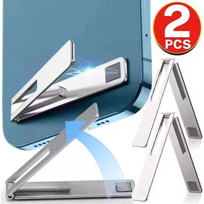 Soporte Magnético Ultrafino Plegable para Teléfono Móvil, Soporte de Escritorio de Aleación Metálica, Soporte Universal para Teléfono Celular