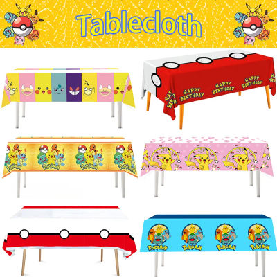 Mantel de Pokémon para decoración de cumpleaños, mantel desechable de Pikachu, regalos de cumpleaños para niños, suministros para Baby Shower, 1/10 Uds.