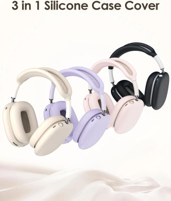 Para AirPods Max Juego de fundas de silicona 3 en 1 - Baby-Skin Soft & 360 ° Protección para almohadillas/diadema, accesorios para fundas de auriculares
