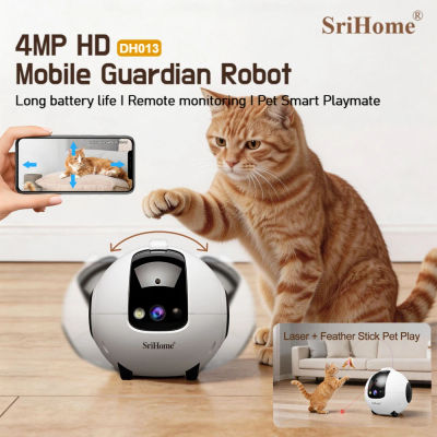 Cámara Robótica Inteligente Móvil Srihome de 4MP, Inalámbrica, Funciona con Batería, Control por Aplicación, para Mascotas/Adultos Mayores/Bebés, Cámara de Seguridad para el Cuidado del Hogar