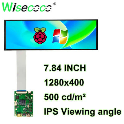 Wisecoco 7,84 pulgadas 1280x400 pantalla LCD barra estirada Monitor LCD Aida64 portátil Raspberry Pi Panel de tira larga placa controladora MIPI