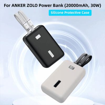 Funda Protectora de Silicona para Cargador Portátil a1681, Bolsa Organizadora Anti-Caídas, Suave y Resistente a Impactos para Anker Zolo 20000mAh 30W