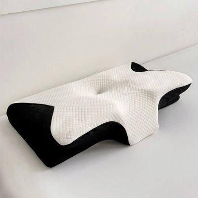 Almohada Cervical de Espuma Viscoelástica, Diseño Ergonómico en Forma de Mariposa, Rebote Lento, Almohada Ortopédica para el Cuello, para el Dolor de Cuello, Almohadas de Soporte Contorneadas