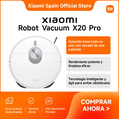 Official | Xiaomi Robot Vacuum X20 Pro, Estación base todo en uno con secado de aire caliente, Rendimiento potente y limpieza eficaz, Tecnología inteligente y ágil para evitar obstáculos