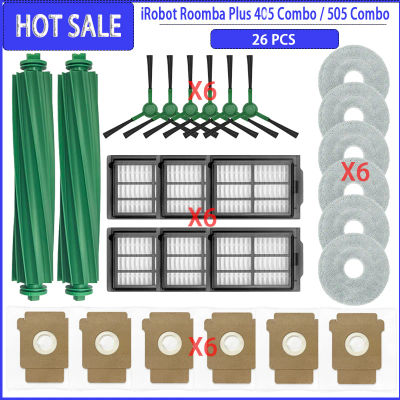 Compatible con irobot Roomba Plus 405/505 Combo Cepillo Lateral principal filtro Hepa fregona piezas de bolsa de polvo