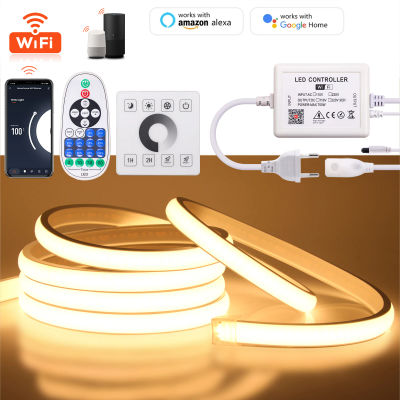 Tira de luces LED con Control por WIFI y Alexa, cinta de neón Flexible, atenuable, CA de 220V, IP65, Bluetooth, resistente al agua