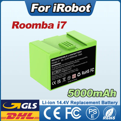 Batería recargable de 14.4V 5000mAh para iRobot Roomba i7, compatible con las series Roomba e e i: i3, i3+, i4, i4+, i5, i6, i7, i7+, i8, E5 5150, E6 6198.