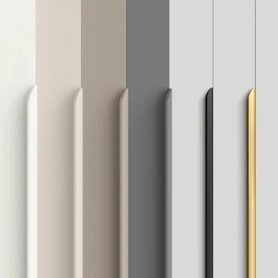 Tiradores Ocultos para Armarios y Muebles de Cocina, Tiradores Largos para Puertas de Muebles, Tiradores de Cajones Elegantes Modernos Minimalistas en Negro, Dorado y Blanco