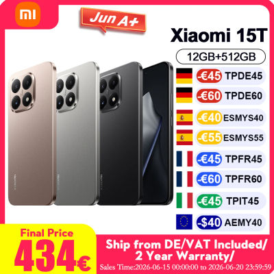 Teléfono Inteligente Xiaomi 15T 5G Versión Global, Cuerpo Delgado de 7.5mm, Pantalla AMOLED de 6.83" y 120Hz, CPU MTK Dimensity 8400-Ultra, Batería de 5500mAh, Cámara Triple Leica, Sin Cargador