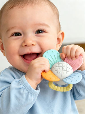 Mordedores de Silicona para Bebés Libres de BPA, Juguete Sensorial Fácil de Agarrar, Juguetes para la Dentición de Bebés, Juguetes Masticables de Grado Alimenticio para Bebés, Regalos para Recién