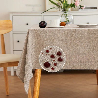 Ropa de mesa rectangular impermeable resistente al aceite, mantel de lino y algodón, decoración de cubierta de muebles lavable para cocina y comedor