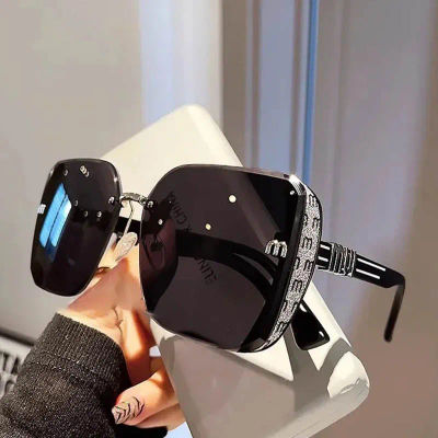 Gafas de Sol Cuadradas de Diseño de Lujo QVQV para Mujer, Gafas de Sol con Letras de Alta Calidad, Gafas de Sol Vintage Modernas para Conducir