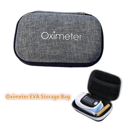 Estuche organizador de oxímetro reforzado de EVA con cremallera para monitores de pulso de dedo y saturación de oxígeno en sangre, ideal para el hogar.