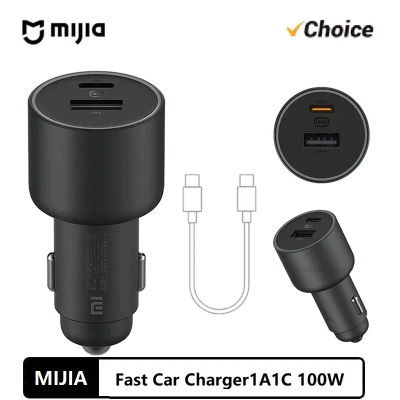 Cargador de Coche Original MIJIA de 100W, Carga Rápida Dual USB, Cargador Inalámbrico para Coche Mi de 100W, Salida Dual USB-A y USB-C, LED de Indicación de Energía