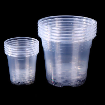 Maceta de plástico transparente, 5 uds., DrainaGe HoLe, GardeninG, crecimiento de raíces, visibilidad para todas las plantas, protección de agua
