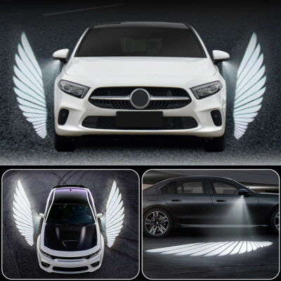 Alfombra Universal con alas de Ángel, lámpara de proyección de alfombra, espejo retrovisor, decoración de puerta de bienvenida Exterior, luz para Benz Toyota