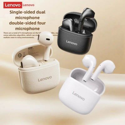Auriculares Lenovo EA166 TWS Bluetooth 5.4, Auriculares Inalámbricos con Micrófono, Sonido de Alta Fidelidad, Resistentes al Agua, con Acabado de Cuero