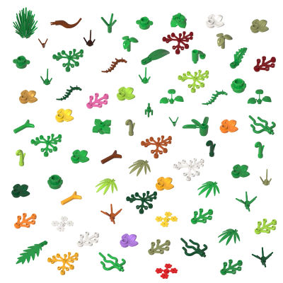 30 Uds plantas 37695 hojas de árbol piezas de tallo 2417 pétalos de flores modelo MOC escena de jardín de la selva 32607 24866 3741 juegos DIY bloques de juguete
