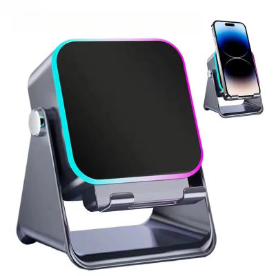 NUEVO Altavoz Inalámbrico de Inducción Automática 5 en 1 con 8 Modos de Luz RGB, Soporte para Teléfono, Sonido Envolvente, Soporte Portátil para Teléfono con Bluetooth