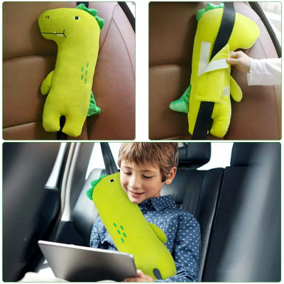 Almohada para cinturón de seguridad para niños, almohada de coche de dinosaurio para niños, cojín para cinturón de seguridad para niños pequeños, funda para cinturón de seguridad para cochecito de