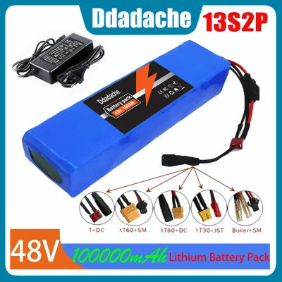Paquete de batería de iones de litio 13S2P 48V 100Ah con BMS de 250W 350W 500W 750W 1000W y un cargador gratuito de 48V/54,6V