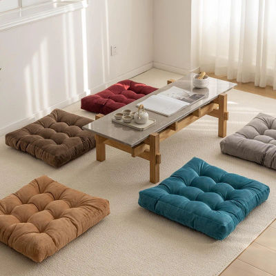 Almohada de suelo cuadrada para asiento, cojín para meditación, asiento de Yoga, almohadas para arrodillarse, cojines capitonés gruesos, alfombrilla para balcón
