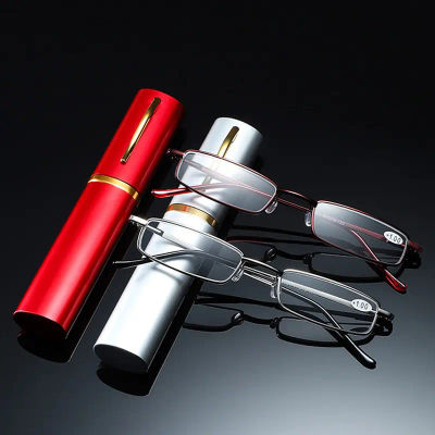 Gafas de lectura Unisex para hombres y mujeres, gafas ultraligeras portátiles antifatiga para presbicia con estuche, gafas con dioptrías + 1,0 1,5 2,0