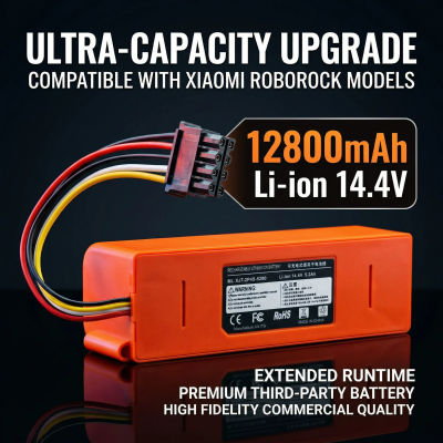 Nueva batería de repuesto para aspiradora robótica Xiaomi Roborock S55 S60 S65 S50 S51 S5 MAX S6, 100% 14,4 V, 12800mAh