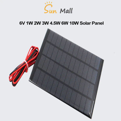 Panel Solar de 6V 1W 2W 3W 4.5W 6W 10W, Cargador de Batería Portátil para Exteriores, Banco de Energía Solar para Teléfono Móvil, Senderismo y Camping