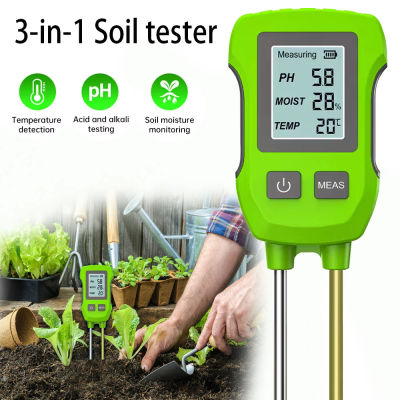 Medidor de Suelo Digital de Alta Precisión con Retroiluminación para Plantas de Interior, Jardín, Césped y Granja, 1-5 Unidades, Medición de PH/Humedad/Temperatura