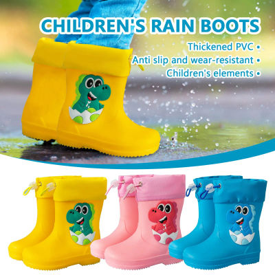 Botas de lluvia para niños y niñas, Botas de lluvia impermeables para niños pequeños, zapatos para niños, botas de goma para niños, zapatos de agua con dibujos de dinosaurios para bebés
