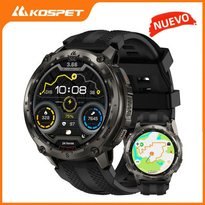 Reloj inteligente KOSPET Tank T4 resistente para hombre, grado militar, GPS completo de acero inoxidable, 100M, resistente al agua, 45M, Monitor de salud para apnea