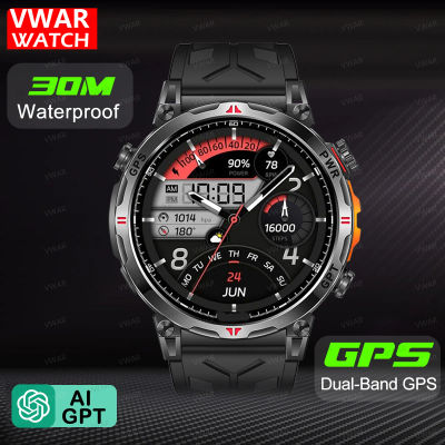 VWAR Air5 Ultra GPS Smartwatch 1,56 "Pantalla AMOLED brújula altímetro barométrico llamadas de voz reloj inteligente para hombres Stratos 4 Pro
