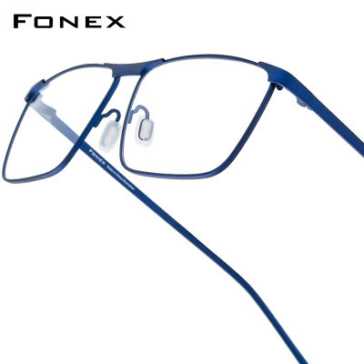 Montura de gafas FONEX de titanio puro para hombre, montura de gafas cuadradas de diseño de marca, gafas personalizadas japonesas de gran tamaño 8526