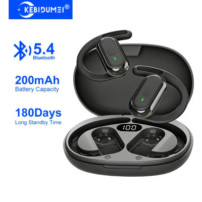 KEBIDUMEI auriculares abiertos Bluetooth 5,4 gancho para la oreja TWS auriculares inalámbricos IPX6 auriculares impermeables auriculares deportivos estéreo HiFi