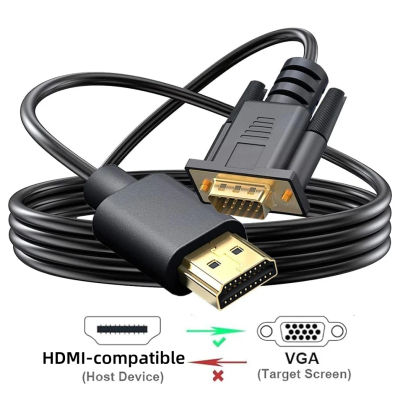 Cable convertidor unidireccional macho a macho, adaptador HDMI de 1,8 M, compatible con VGA, para escritorio, portátil, PC, Monitor, proyector, HDTV