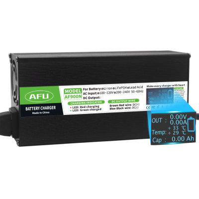 Cargador de Batería LiFePO4 de 29.2V 25A para Baterías LiFePO4 de 8S 24V 25.6V con Pantalla OLED, Cargador Rápido