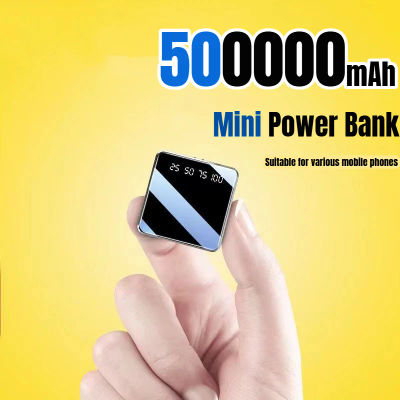 Mini banco de energía de 500000mAh, cargador portátil con pantalla de espejo, batería externa Digital LED para iPhone y Huawei