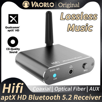 VAORLO AptX-HD Bluetooth 5,2 receptor HIFI música adaptador de Audio inalámbrico 3,5mm AUX óptico Toslink/salida Coaxial para altavoz de coche