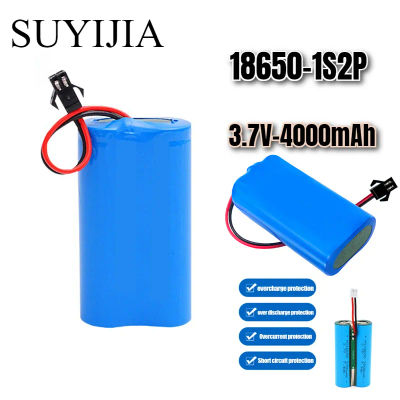 3.7V 4000mAh 1S2P 18650 Batería recargable de iones de litio 3.7V 4000mAh con PCB para altavoces Radios Faros Juguetes Etc. 4,2 V
