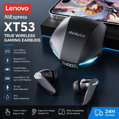 Nuevos Auriculares Bluetooth V5.4 Lenovo XT53 con Pantalla LED de Energía, Auriculares para Juegos Resistentes al Agua y al Sudor, Auriculares Inalámbricos Mejorados