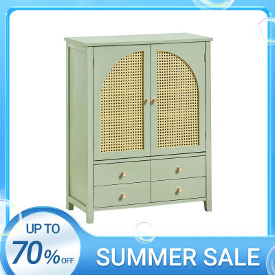 SoBuy FSB72-GR Armario para zapatos, mueble de cocina, aparador con puertas con diseño de celosía, armario, mueble de almacenamiento, cómoda, color verde