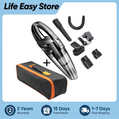 Aspiradora portátil inalámbrica para coche, de gran potencia, con cargador europeo y múltiples boquillas, ideal para limpiar el coche, el hogar y la oficina.