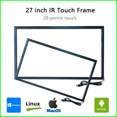 HaiTouch 27 pulgadas 16 puntos IR marco táctil pantalla táctil infrarroja sin interfaz Usb de vidrio unidad libre para Monitor Lcd