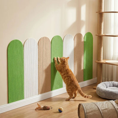 4 piezas de alfombrillas rascadoras autoadhesivas para gatos, recortables, resistentes al desgaste, sin pelusa, de tela suave, protectoras para sofá, pared y muebles, con fuerte adherencia